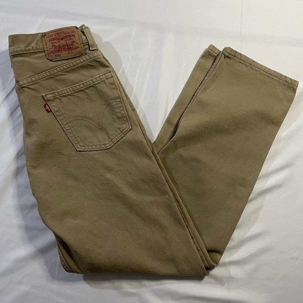 Vintage Levi’s 550 Relaxed Fit Jeans Tan Khaki Men’s 30x32 (Actual 29x31.5)